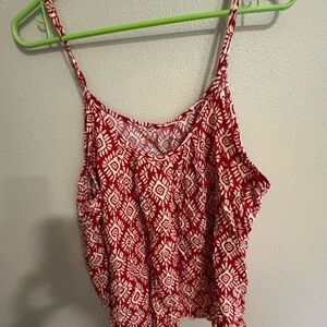 SHEIN Camisole Top in Elegant Red with Delicate Lace Trim
